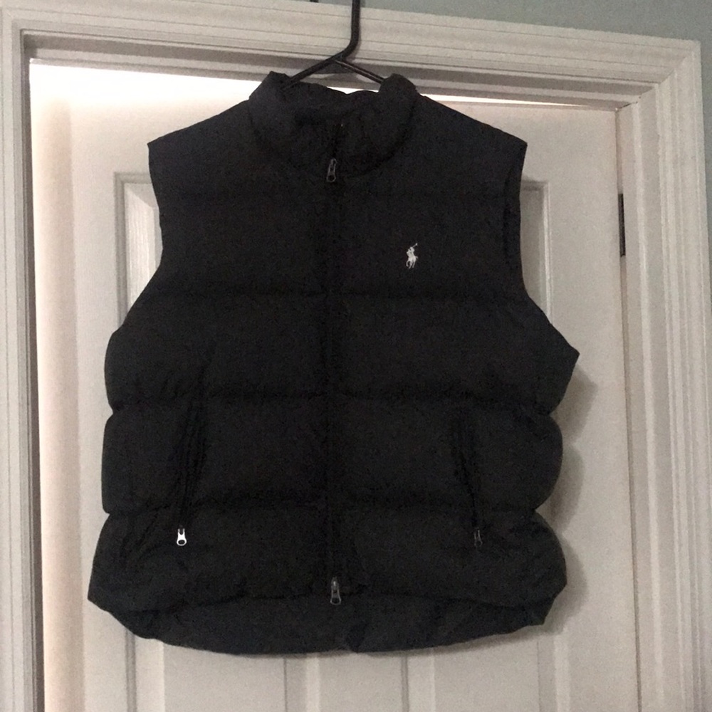Black Puffer Full Length Zip Vest
